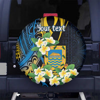 Personalised Tuvalu Beautiful Plumeria Flower Spare Tire Cover LT9 - Polynesian Pride