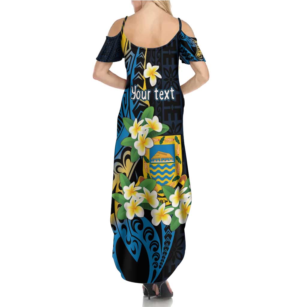 Personalised Tuvalu Beautiful Plumeria Flower Summer Maxi Dress LT9 - Polynesian Pride