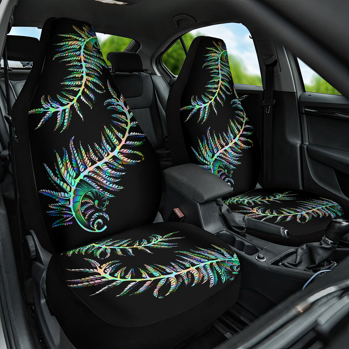 Green Tribal Abstract Swirls Car Seat Covers Pair, 2 Front Seat Covers, Car Seat selling Covers, Car Seat Protector, Car Accessory, Polynesian