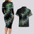 New Zealand Couples Matching Long Sleeve Bodycon Dress and Hawaiian Shirt Aotearoa Silver Fern Mixed Papua Shell Green Vibe LT9 - Polynesian Pride