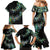 New Zealand Family Matching Mermaid Dress and Hawaiian Shirt Aotearoa Silver Fern Mixed Papua Shell Green Vibe LT9 - Polynesian Pride