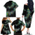 New Zealand Family Matching Off Shoulder Long Sleeve Dress and Hawaiian Shirt Aotearoa Silver Fern Mixed Papua Shell Green Vibe LT9 - Polynesian Pride