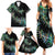 New Zealand Family Matching Summer Maxi Dress and Hawaiian Shirt Aotearoa Silver Fern Mixed Papua Shell Green Vibe LT9 - Polynesian Pride