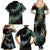 New Zealand Family Matching Summer Maxi Dress and Hawaiian Shirt Aotearoa Silver Fern Mixed Papua Shell Green Vibe LT9 - Polynesian Pride