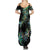 New Zealand Family Matching Summer Maxi Dress and Hawaiian Shirt Aotearoa Silver Fern Mixed Papua Shell Green Vibe LT9 - Polynesian Pride