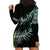 New Zealand Hoodie Dress Aotearoa Silver Fern Mixed Papua Shell Green Vibe LT9 - Polynesian Pride