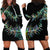 New Zealand Hoodie Dress Aotearoa Silver Fern Mixed Papua Shell Green Vibe LT9 - Polynesian Pride