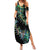 New Zealand Summer Maxi Dress Aotearoa Silver Fern Mixed Papua Shell Green Vibe LT9 Women Green - Polynesian Pride