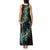 New Zealand Tank Maxi Dress Aotearoa Silver Fern Mixed Papua Shell Green Vibe LT9 - Polynesian Pride