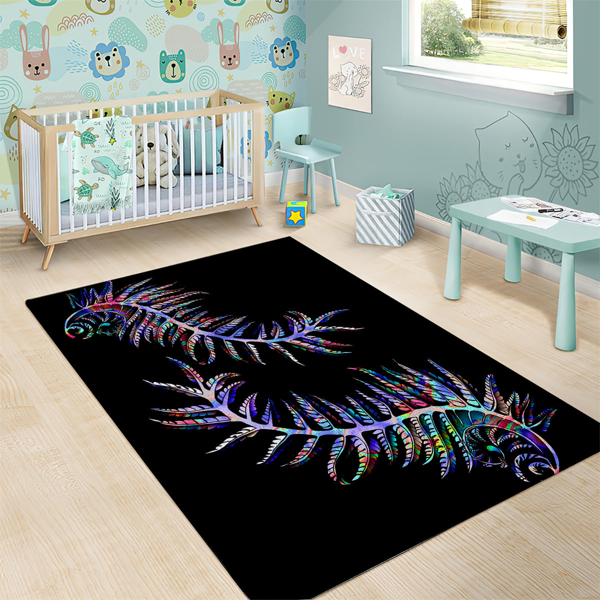 New Zealand Area Rug Aotearoa Silver Fern Mixed Papua Shell Purple Vibe LT9 - Polynesian Pride