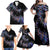 New Zealand Family Matching Off Shoulder Maxi Dress and Hawaiian Shirt Aotearoa Silver Fern Mixed Papua Shell Purple Vibe LT9 - Polynesian Pride