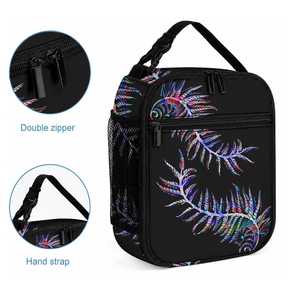 New Zealand Lunch Bag Aotearoa Silver Fern Mixed Papua Shell Purple Vibe LT9 - Polynesian Pride