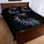 New Zealand Quilt Bed Set Aotearoa Silver Fern Mixed Papua Shell Purple Vibe LT9 - Polynesian Pride