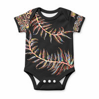 New Zealand Baby Onesie Aotearoa Silver Fern Mixed Papua Shell Red Vibe LT9 Red - Polynesian Pride