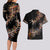 New Zealand Couples Matching Long Sleeve Bodycon Dress and Hawaiian Shirt Aotearoa Silver Fern Mixed Papua Shell Red Vibe LT9 - Polynesian Pride