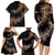 New Zealand Family Matching Long Sleeve Bodycon Dress and Hawaiian Shirt Aotearoa Silver Fern Mixed Papua Shell Red Vibe LT9 - Polynesian Pride