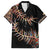 New Zealand Family Matching Summer Maxi Dress and Hawaiian Shirt Aotearoa Silver Fern Mixed Papua Shell Red Vibe LT9 Dad's Shirt - Short Sleeve Red - Polynesian Pride