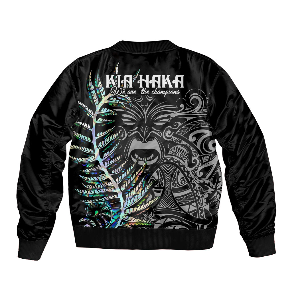 New Zealand Rugby Sleeve Zip Bomber Jacket NZ Black Fern Champions History With Papua Shell LT9 - Polynesian Pride