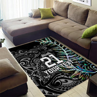 Custom New Zealand Rugby Area Rug NZ Black Fern Champions History With Papua Shell LT9 - Polynesian Pride