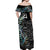 Custom New Zealand Rugby Off Shoulder Maxi Dress NZ Black Fern Champions History With Papua Shell LT9 - Polynesian Pride