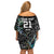 Custom New Zealand Rugby Off Shoulder Short Dress NZ Black Fern Champions History With Papua Shell LT9 - Polynesian Pride