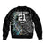 Custom New Zealand Rugby Sleeve Zip Bomber Jacket NZ Black Fern Champions History With Papua Shell LT9 - Polynesian Pride