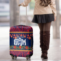 Personalised Guam Christmas Luggage Cover Felis Pusgua Santa Beach Polynesian Pattern LT9 - Polynesian Pride