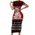 Personalised New Zealand Christmas Family Matching Short Sleeve Bodycon Dress and Hawaiian Shirt Maori Tiki Meri Kirihimete LT9 Mom's Dress Red - Polynesian Pride