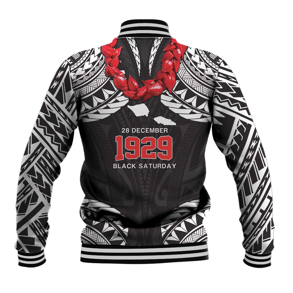 Samoa Black Saturday Baseball Jacket Samoa mo Samoa with Black Ula Fala LT9 - Polynesian Pride