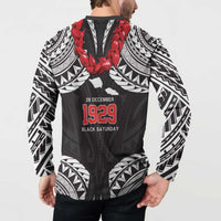 Samoa Black Saturday Button Sweatshirt Samoa mo Samoa with Black Ula Fala LT9 - Polynesian Pride