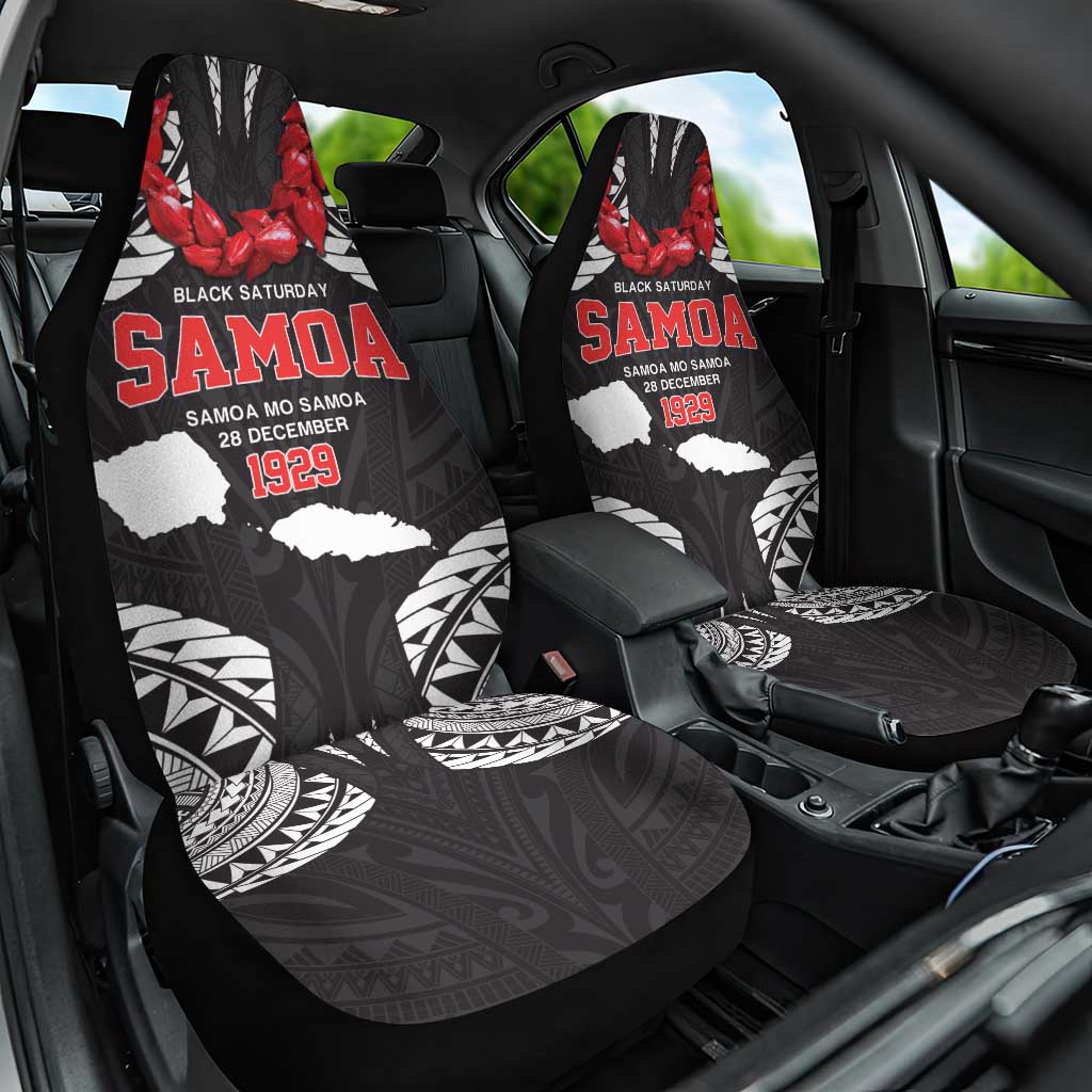 Samoa Black Saturday Car Seat Cover Samoa mo Samoa with Black Ula Fala LT9 One Size Black - Polynesian Pride