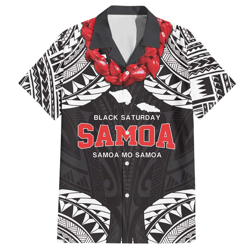 Samoa Black Saturday Hawaiian Shirt Samoa mo Samoa with Black Ula Fala LT9 Black - Polynesian Pride