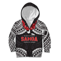 Samoa Black Saturday Kid Hoodie Samoa mo Samoa with Black Ula Fala LT9 Zip Hoodie Black - Polynesian Pride