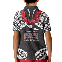 Samoa Black Saturday Kid Polo Shirt Samoa mo Samoa with Black Ula Fala LT9 - Polynesian Pride