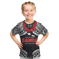 Samoa Black Saturday Kid T Shirt Samoa mo Samoa with Black Ula Fala LT9 Black - Polynesian Pride