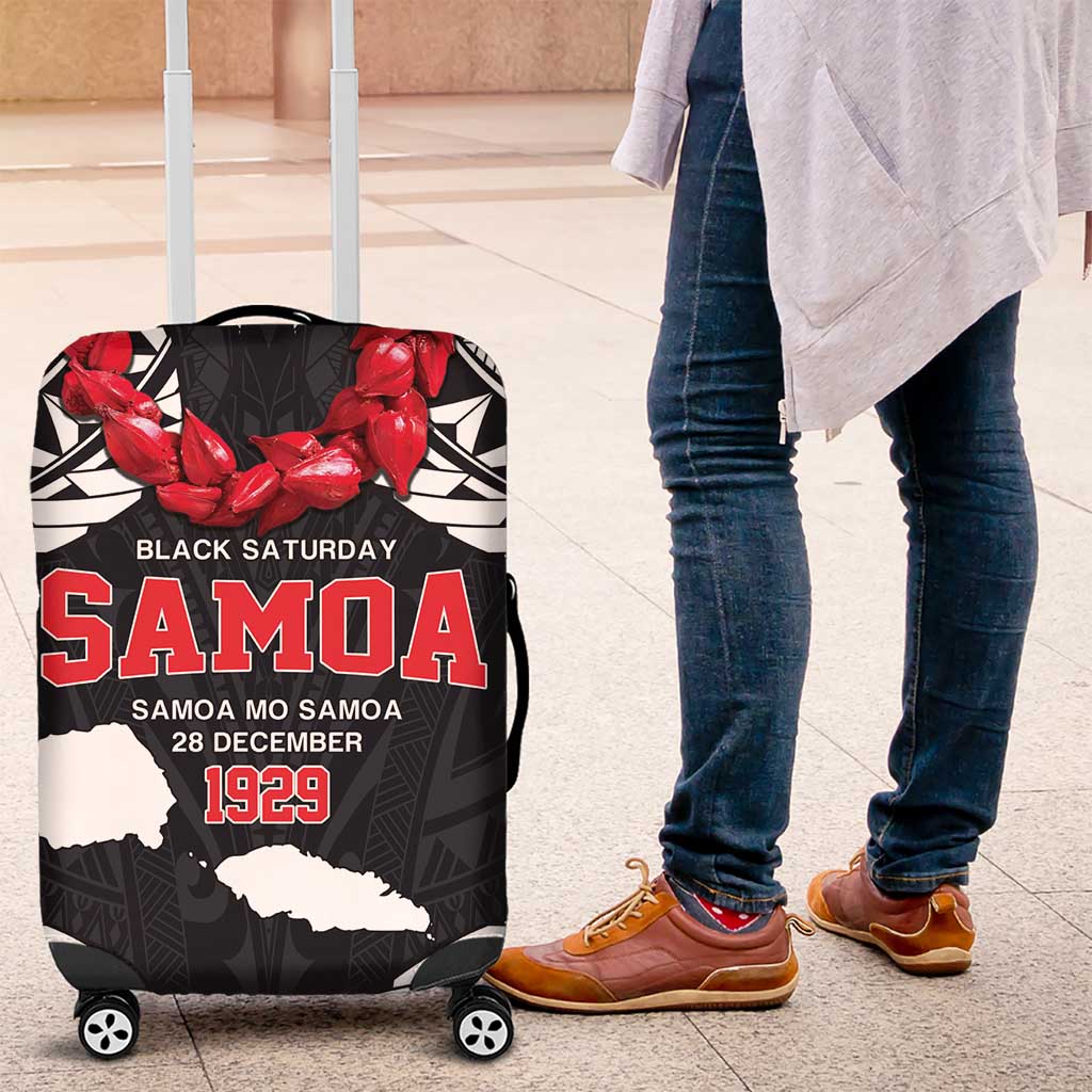 Samoa Black Saturday Luggage Cover Samoa mo Samoa with Black Ula Fala LT9 Black - Polynesian Pride