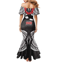 Samoa Black Saturday Mermaid Dress Samoa mo Samoa with Black Ula Fala LT9 - Polynesian Pride