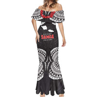 Samoa Black Saturday Mermaid Dress Samoa mo Samoa with Black Ula Fala LT9 - Polynesian Pride
