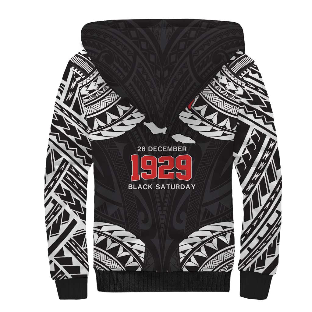 Samoa Black Saturday Sherpa Hoodie Samoa mo Samoa with Black Ula Fala LT9 - Polynesian Pride