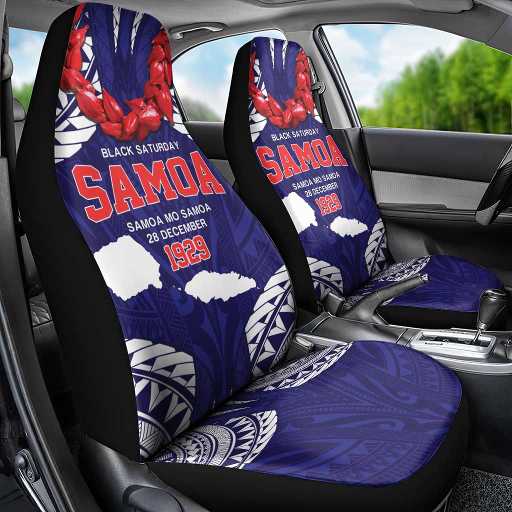 Samoa Black Saturday Car Seat Cover Samoa mo Samoa with Blue Ula Fala LT9 - Polynesian Pride