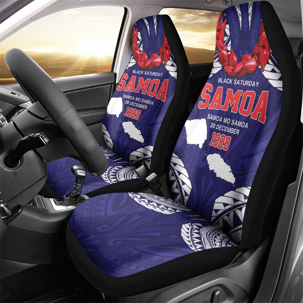 Samoa Black Saturday Car Seat Cover Samoa mo Samoa with Blue Ula Fala LT9 - Polynesian Pride
