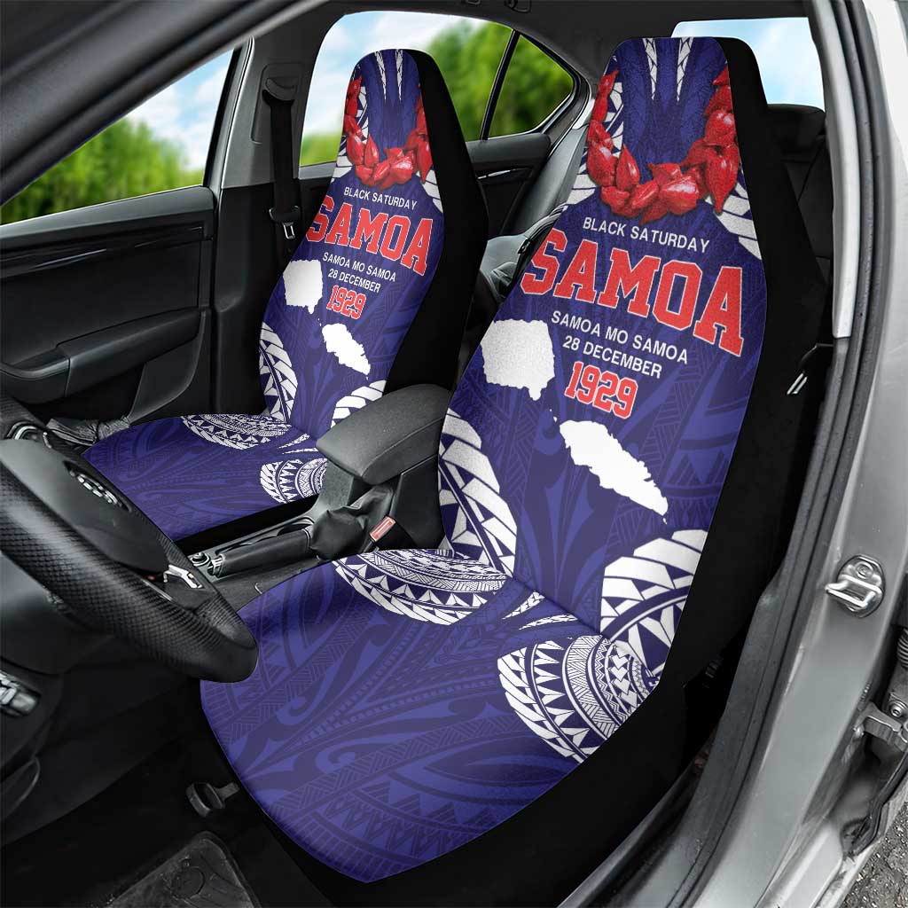 Samoa Black Saturday Car Seat Cover Samoa mo Samoa with Blue Ula Fala LT9 - Polynesian Pride