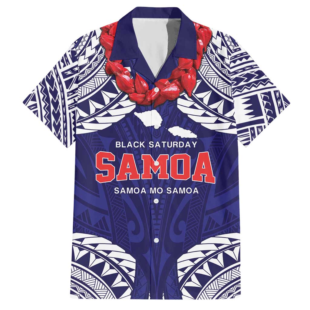 Samoa Black Saturday Hawaiian Shirt Samoa mo Samoa with Blue Ula Fala LT9 Blue - Polynesian Pride