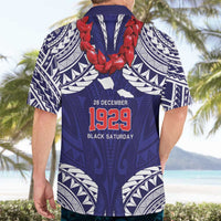Samoa Black Saturday Hawaiian Shirt Samoa mo Samoa with Blue Ula Fala LT9 - Polynesian Pride