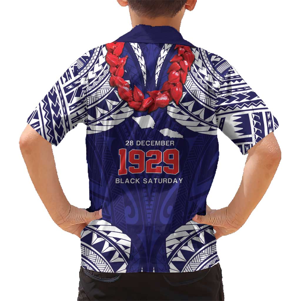 Samoa Black Saturday Hawaiian Shirt Samoa mo Samoa with Blue Ula Fala LT9 - Polynesian Pride