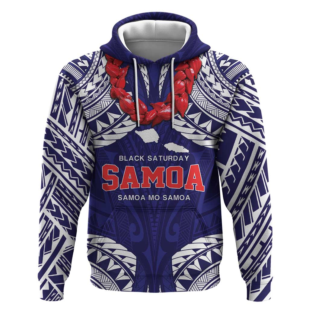 Samoa Black Saturday Hoodie Samoa mo Samoa with Blue Ula Fala