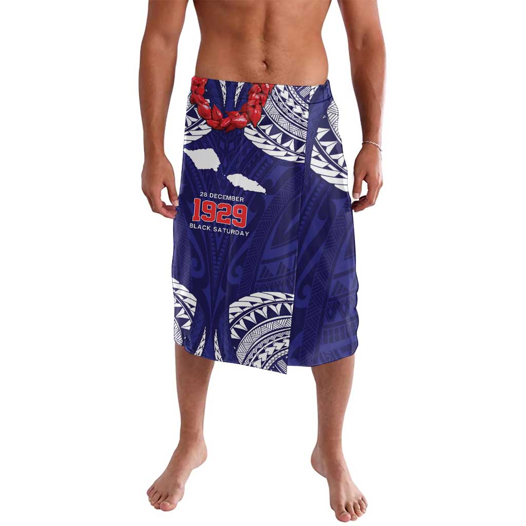 Samoa Black Saturday Lavalava Samoa mo Samoa with Blue Ula Fala LT9 Blue - Polynesian Pride