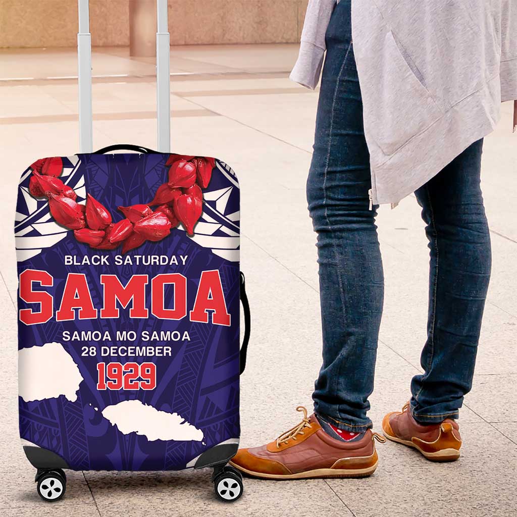 Samoa Black Saturday Luggage Cover Samoa mo Samoa with Blue Ula Fala LT9 Blue - Polynesian Pride