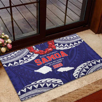 Samoa Black Saturday Rubber Doormat Samoa mo Samoa with Blue Ula Fala LT9 - Polynesian Pride