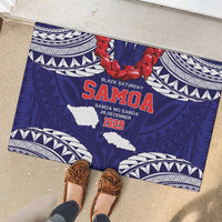 Samoa Black Saturday Rubber Doormat Samoa mo Samoa with Blue Ula Fala LT9 - Polynesian Pride